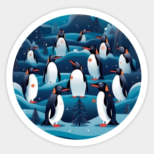 Penguin in Ornament, Love Penguins by Sticker